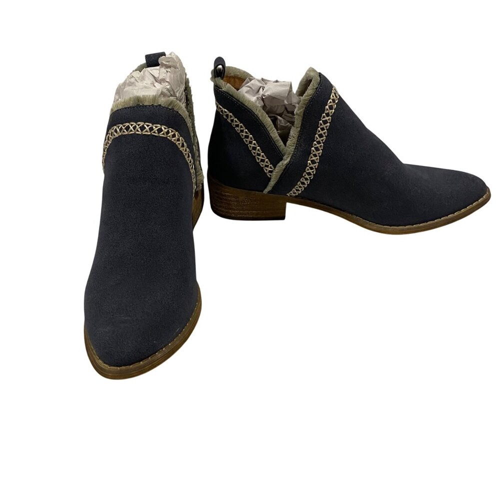 Mi.im Bethany Blue Gray Leather Ankle‎ Booties NWOB Size 7